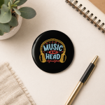 Pin Button Music In My Heart Size 75mm